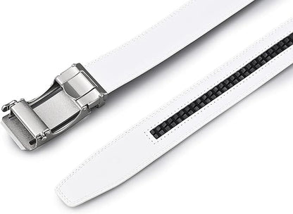 Man Up Ratchet Belt White Ratchet Belt w/Chrome Buckle