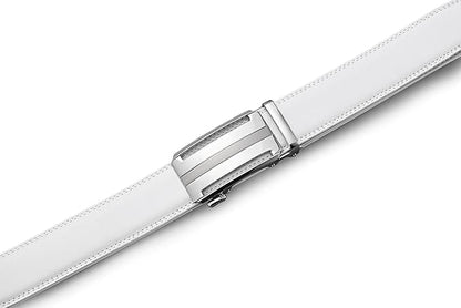Man Up Ratchet Belt White Ratchet Belt w/Chrome Buckle