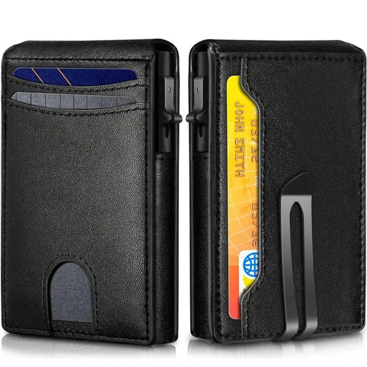 Man Up RFID Wallet Black Weave - RFID Wallet w/Money Clip