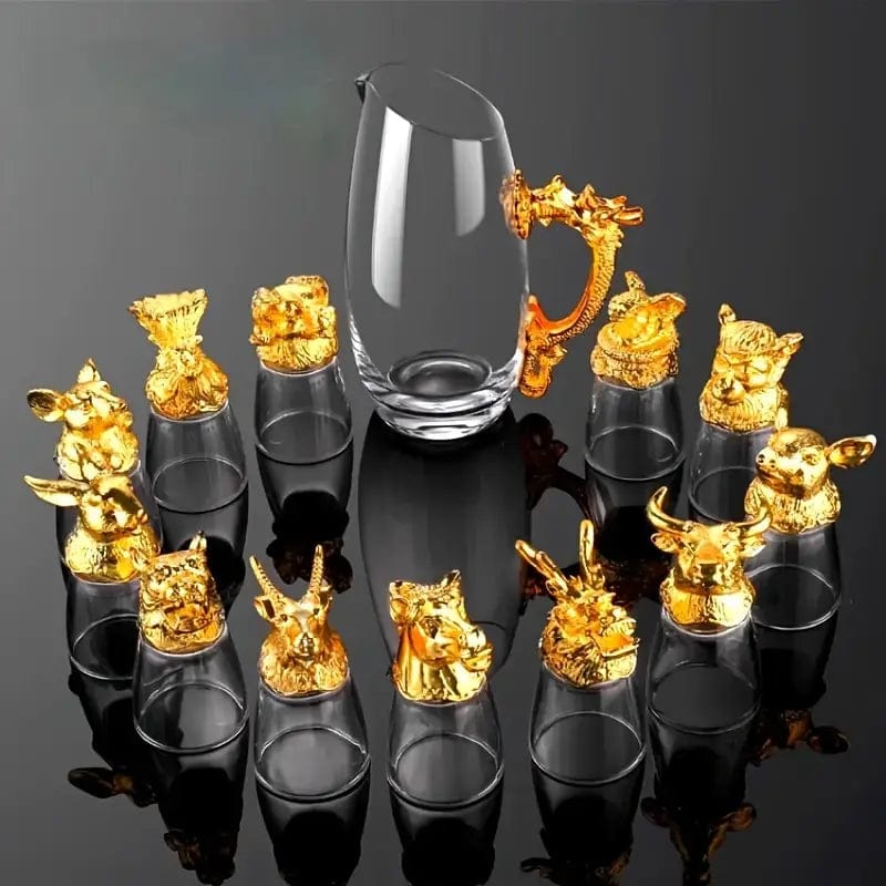 Man Up Shot Glasses Golden Chinese Zodiac Animal - Shot Glasses (Sold Individually, Not as Set)