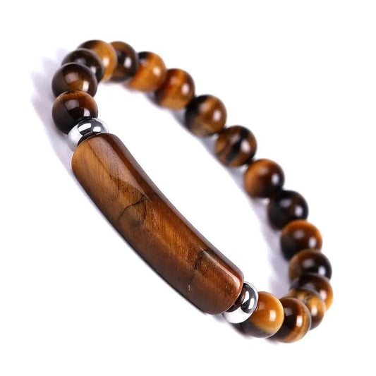 Man Up Stone Bracelet Tigers Eye Bar Bracelet