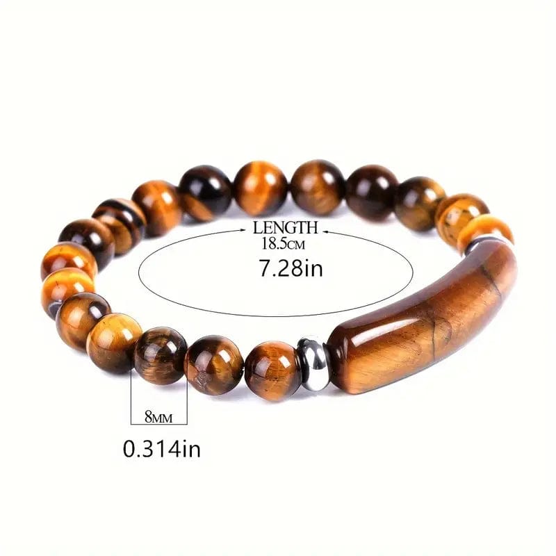 Man Up Stone Bracelet Tigers Eye Bar Bracelet