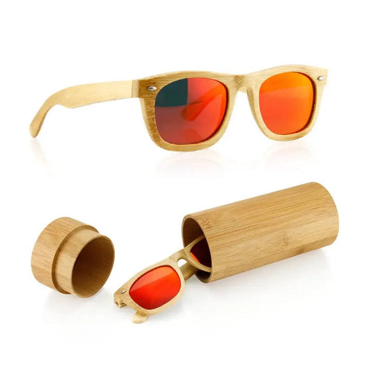 Man Up Sunglasses Bamboo Sunglasses - Red Polarized