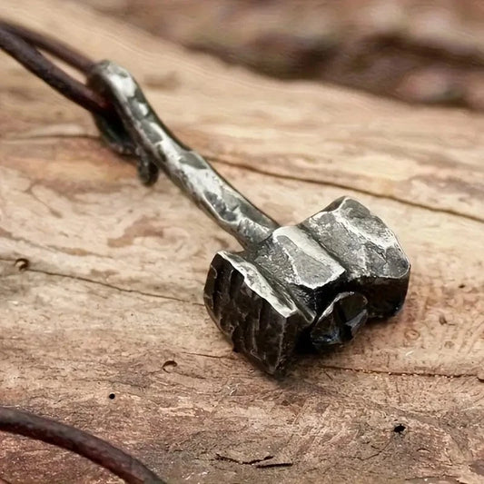 Man Up Viking Necklace Hammered Tomahawk Necklace