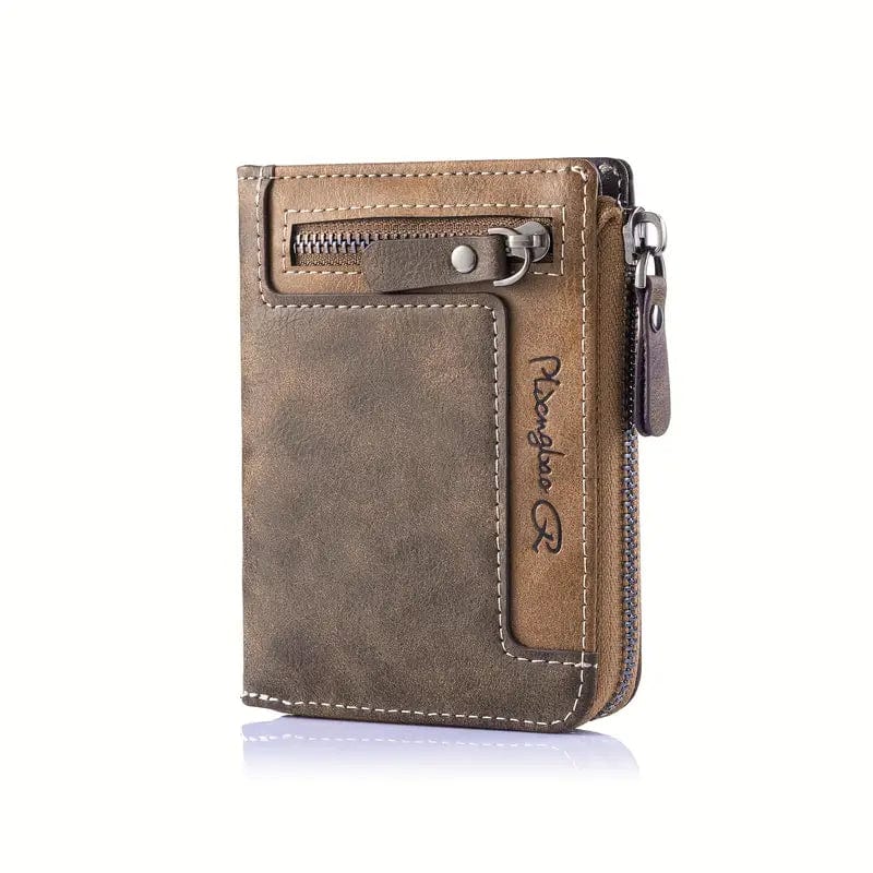 Man Up Wallets Zippered Leather Retro Wallet