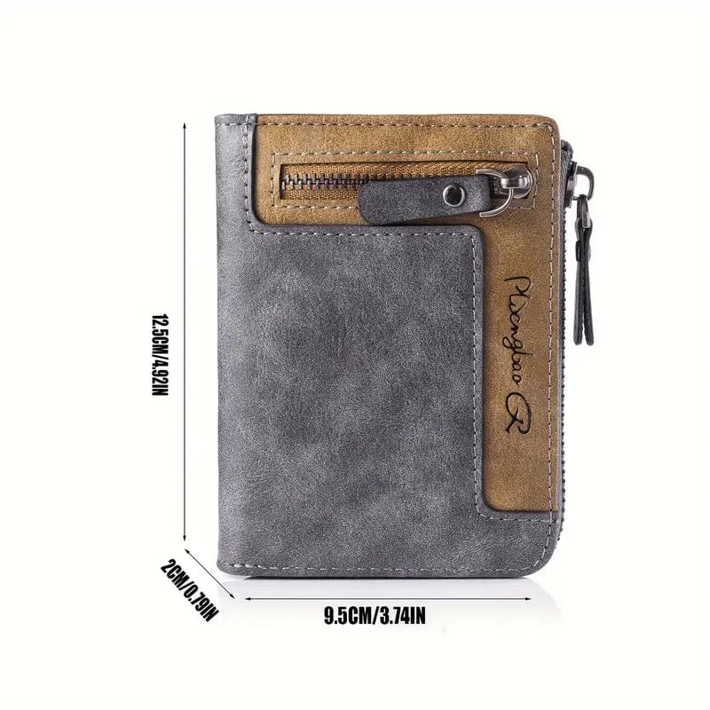 Man Up Wallets Zippered Leather Retro Wallet