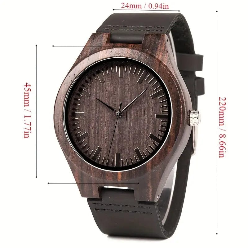 Man Up Watch Ebony Leather Strap Watch