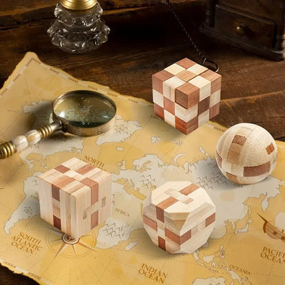 Man Up Wooden Puzzle Cut Corners - 3D Wooden Brainteaser Puzzle