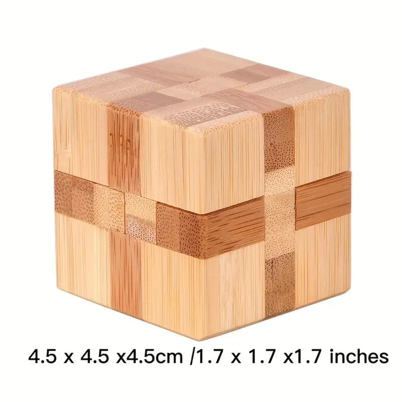 Man Up Wooden Puzzle Square Cube - 3D Wooden Brainteaser Puzzle