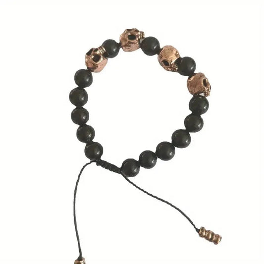 ManUp Cinch Bracelet Gold Skulls Cinch Bracelet
