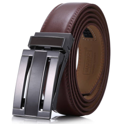 Mio Marino Mio Marino - Grandiose Ratchet Belt: Brown / Adjustable from 38" to 54" Waist