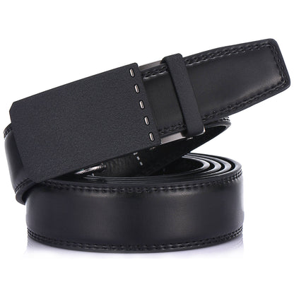 Mio Marino Mio Marino - Modern Matte Leather Ratchet Belt: Adjustable from 38" to 54" Waist / Obsidian