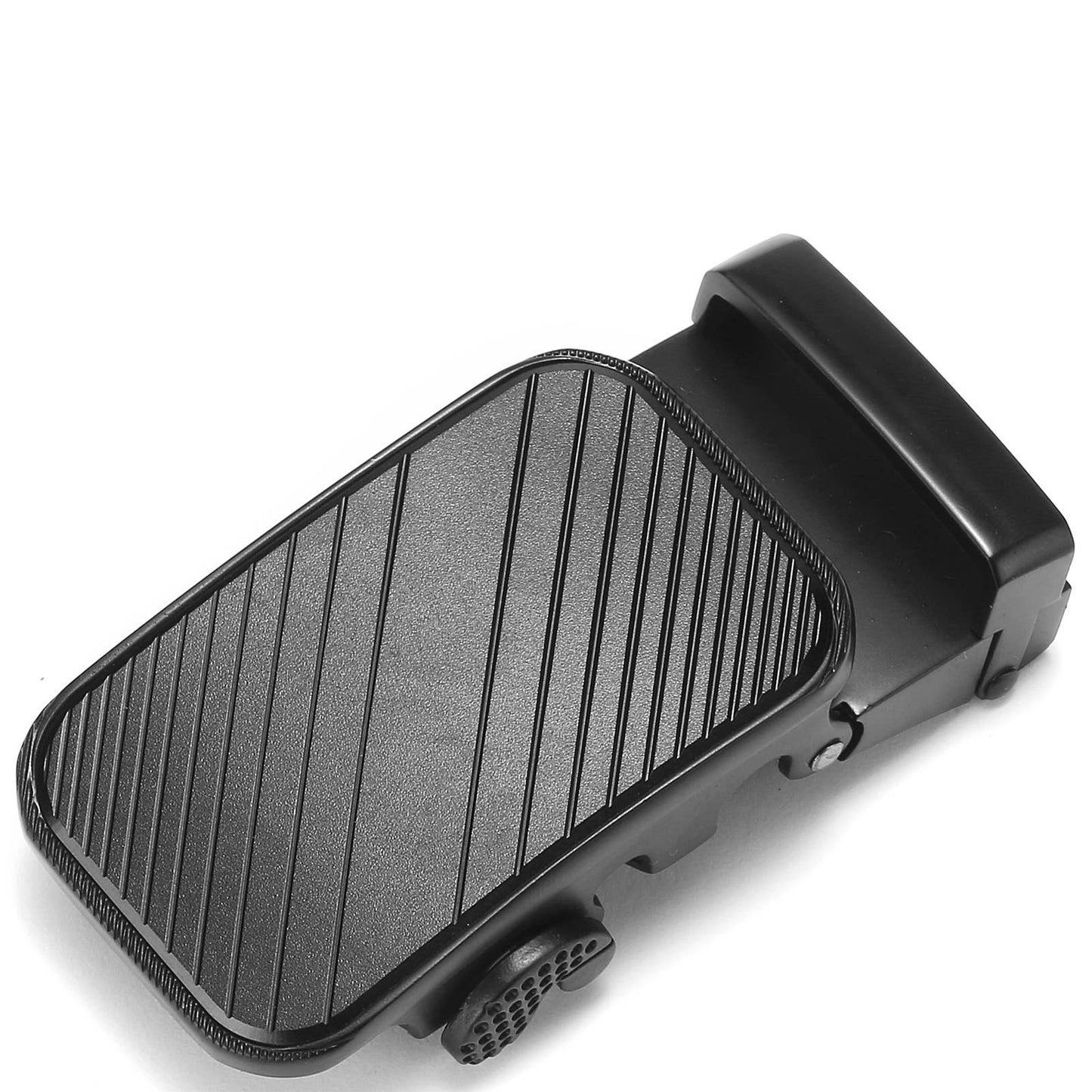 Mio Marino Mio Marino - Modern Striped Ratchet Belt: Deep Charcoal / Genuine Leather / Adjustable from 38" to 54" Waist