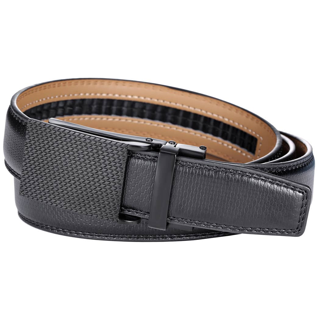 Mio Marino Mio Marino - Paragon Ratchet Belt: Black / Adjustable from 38" to 54" Waist