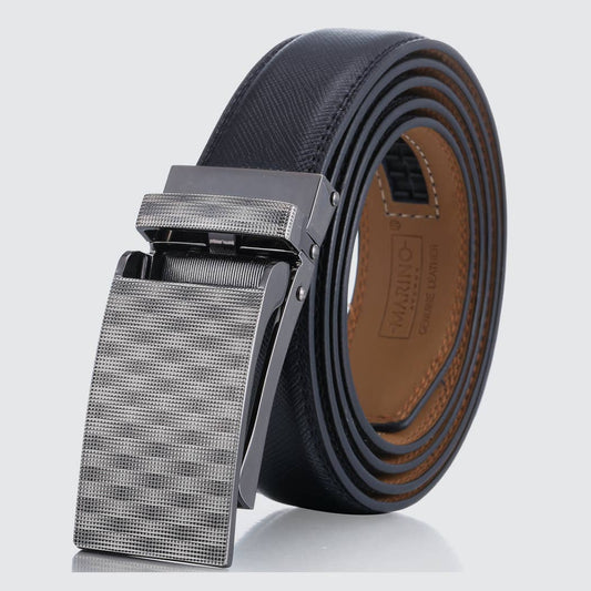 Mio Marino Mio Marino - Patchwork Ratchet Belt: Black / Adjustable from 38" to 54" Waist