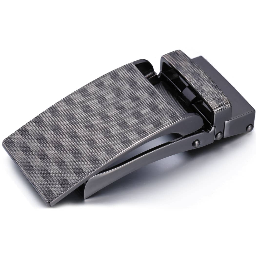 Mio Marino Mio Marino - Patchwork Ratchet Belt: Black / Adjustable from 38" to 54" Waist