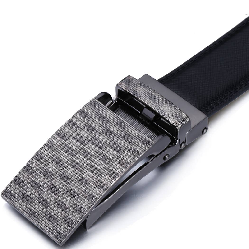 Mio Marino Mio Marino - Patchwork Ratchet Belt: Black / Adjustable from 38" to 54" Waist