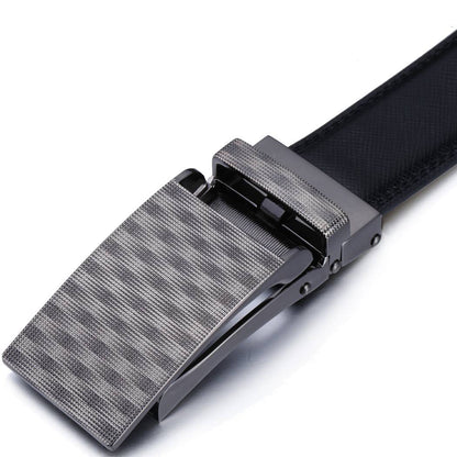 Mio Marino Mio Marino - Patchwork Ratchet Belt: Black / Adjustable from 38" to 54" Waist