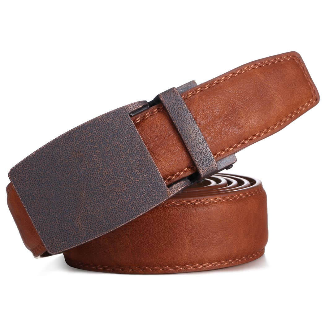 Mio Marino Mio Marino - Rainstorm Ratchet Belt: Tan / Adjustable from 38" to 54" Waist