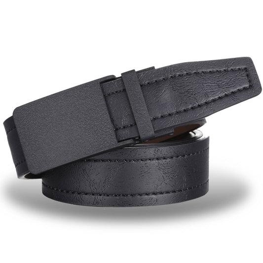 Mio Marino Mio Marino - Sandpaper Linxx Ratchet Belt: Adjustable from 28" to 44" Waist / Genuine Leather / Deep Charcoal