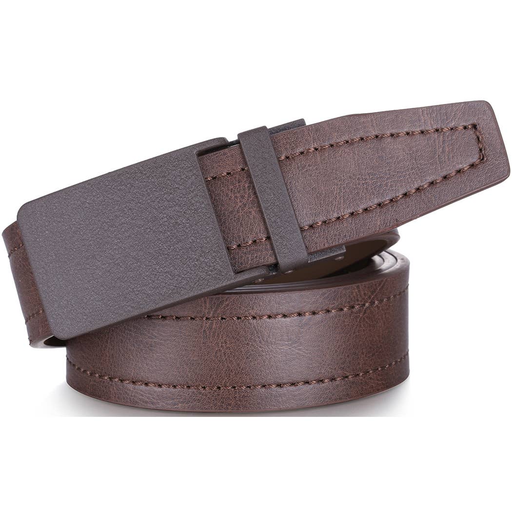 Mio Marino Mio Marino - Sandpaper Linxx Ratchet Belt: Adjustable from 38" to 54" Waist / Genuine Leather / Deep Charcoal