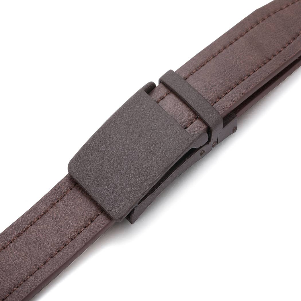 Mio Marino Mio Marino - Sandpaper Linxx Ratchet Belt: Adjustable from 38" to 54" Waist / Genuine Leather / Deep Charcoal