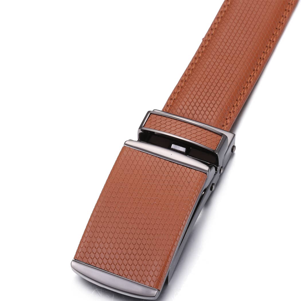 Mio Marino Mio Marino - Snakeskin Ratchet Belt: Black / Adjustable from 48" to 64" Waist