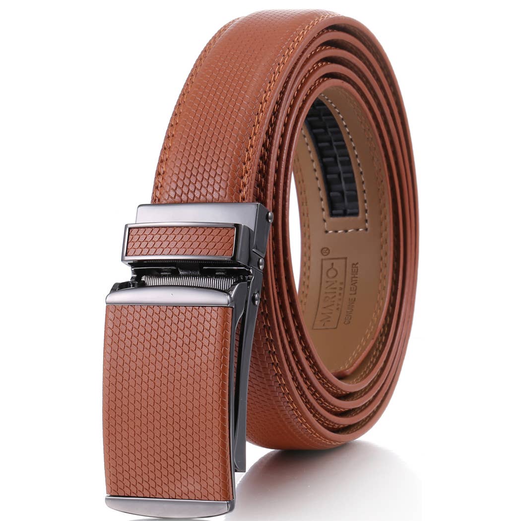 Mio Marino Mio Marino - Snakeskin Ratchet Belt: Black / Adjustable from 48" to 64" Waist