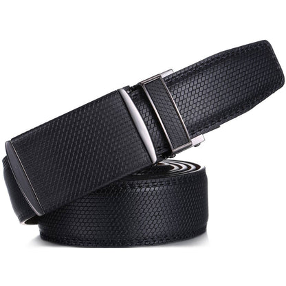 Mio Marino Mio Marino - Snakeskin Ratchet Belt: Black / Adjustable from 48" to 64" Waist
