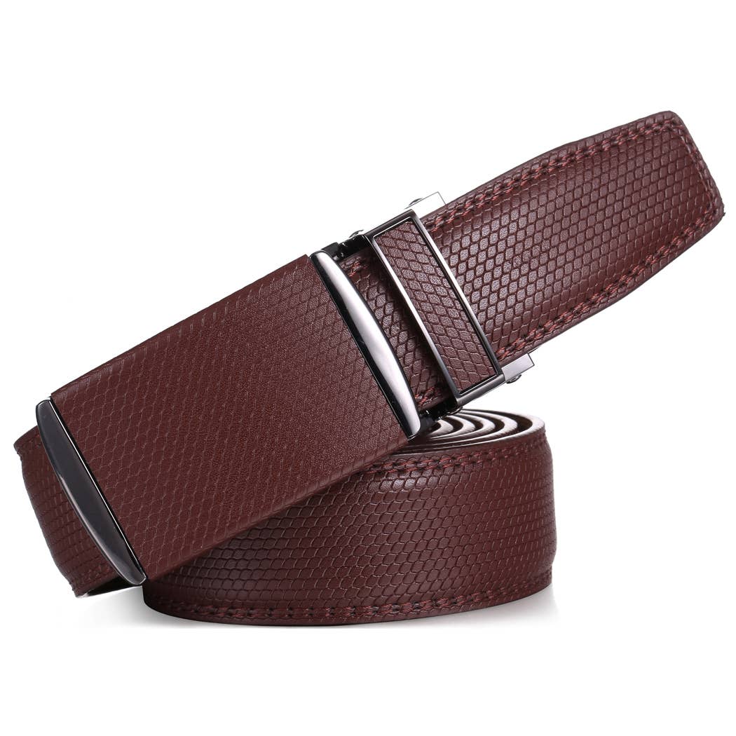 Mio Marino Mio Marino - Snakeskin Ratchet Belt: Black / Adjustable from 48" to 64" Waist