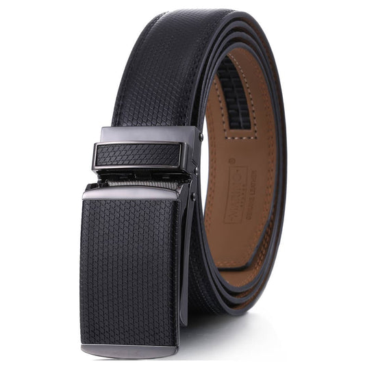 Mio Marino Mio Marino - Snakeskin Ratchet Belt: Black / Adjustable from 48" to 64" Waist