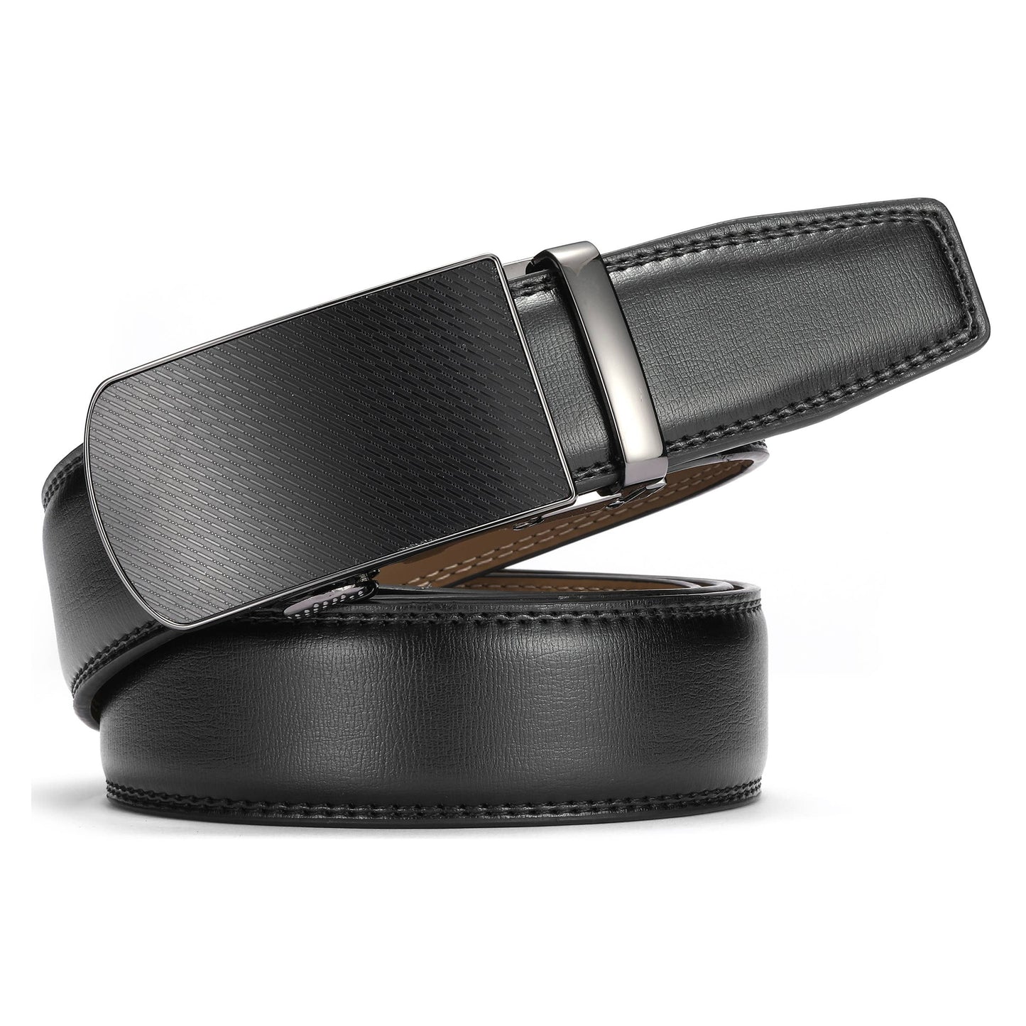 Mio Marino Mio Marino - Sognie Classic Ratchet Belt: Jet Black / Adjustable from 38" to 54" Waist