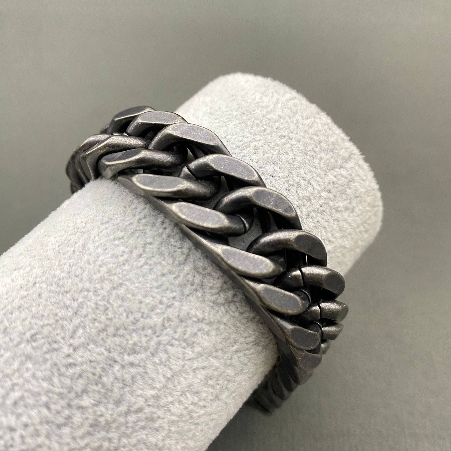 Mio Queena Mio Queena - Man's Blackening Stainless Steel Chain Bracelet - MJ/BC: Width - 12.5mm