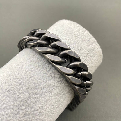 Mio Queena Mio Queena - Man's Blackening Stainless Steel Chain Bracelet - MJ/BC: Width - 12.5mm