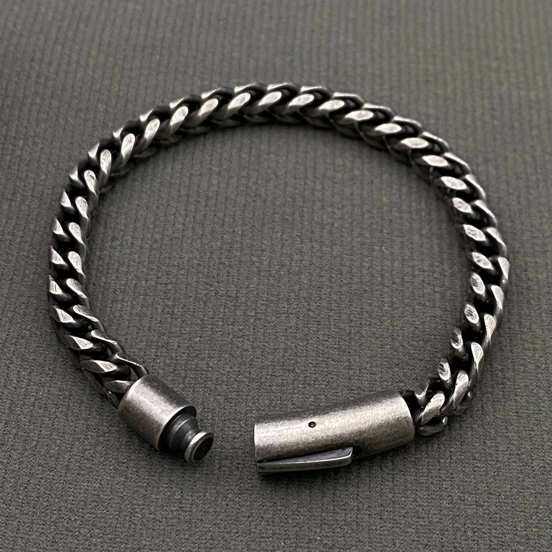 Mio Queena Mio Queena - Men's Blackening Stainless Steel Bracelet - MJ / BC: 210mm / 8.26in