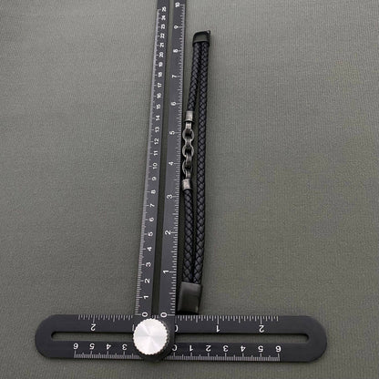 Mio Queena Mio Queena - Retro S.Steel Chain Men's Double-layer Leather Bracelet - MJ/BC