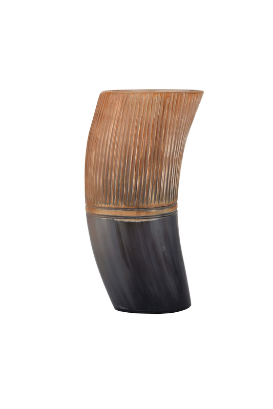 Muqeem & Brothers Muqeem & Brothers - Horn Drinking Glasses - Holds Upto 10 oz, Striped