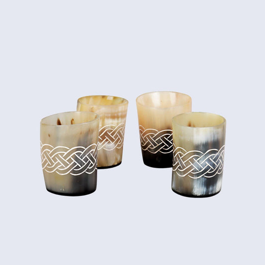 Muqeem & Brothers Muqeem & Brothers - Horn Whiskey Shot Glasses Pack (4,8 & 12) – Tribal Chevron: Pack of 4