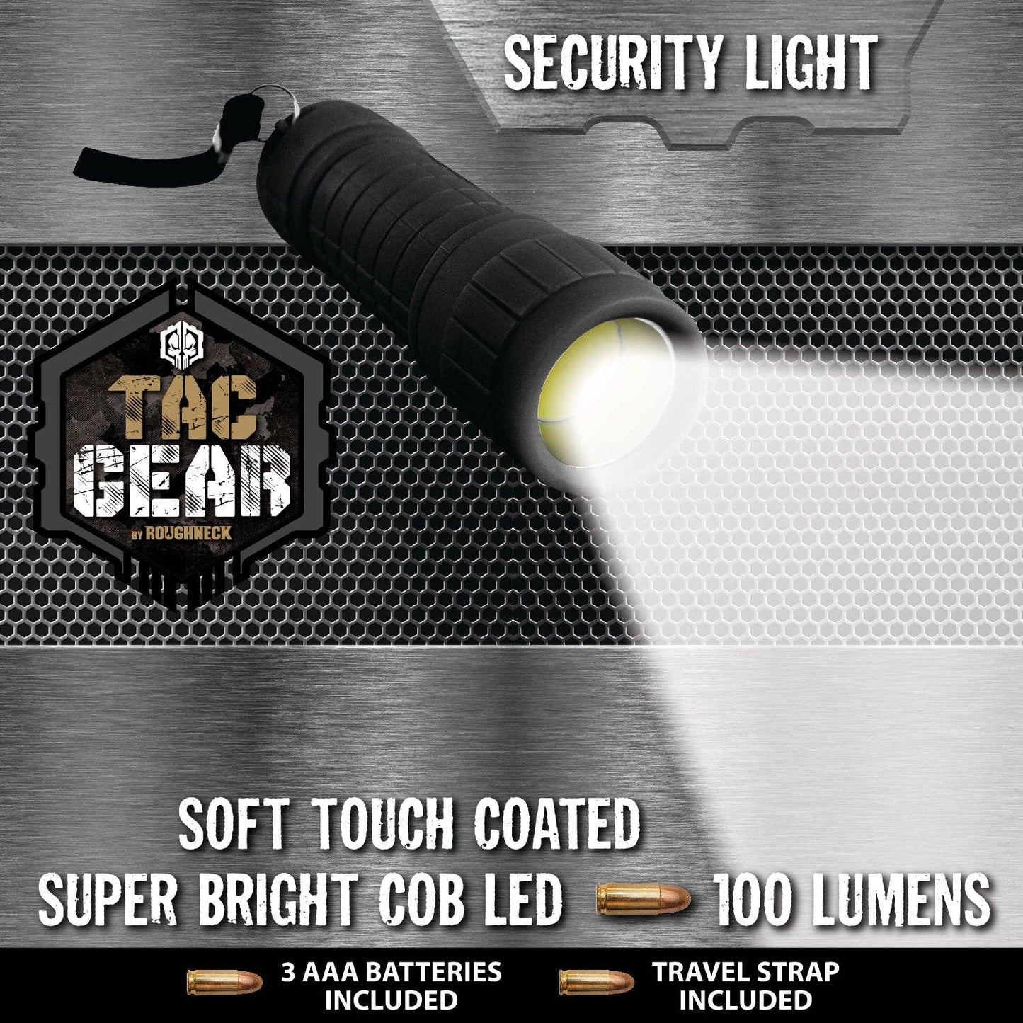 Novelty Brands Novelty Brands - Roughneck Flashlight LED COB Light With Strap- 12/Display