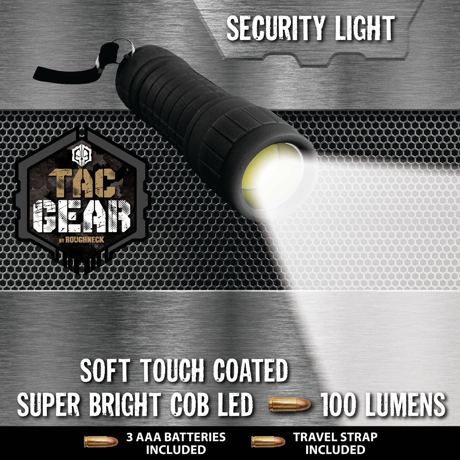 Novelty Brands Novelty Brands - Roughneck Flashlight LED COB Light With Strap- 12/Display