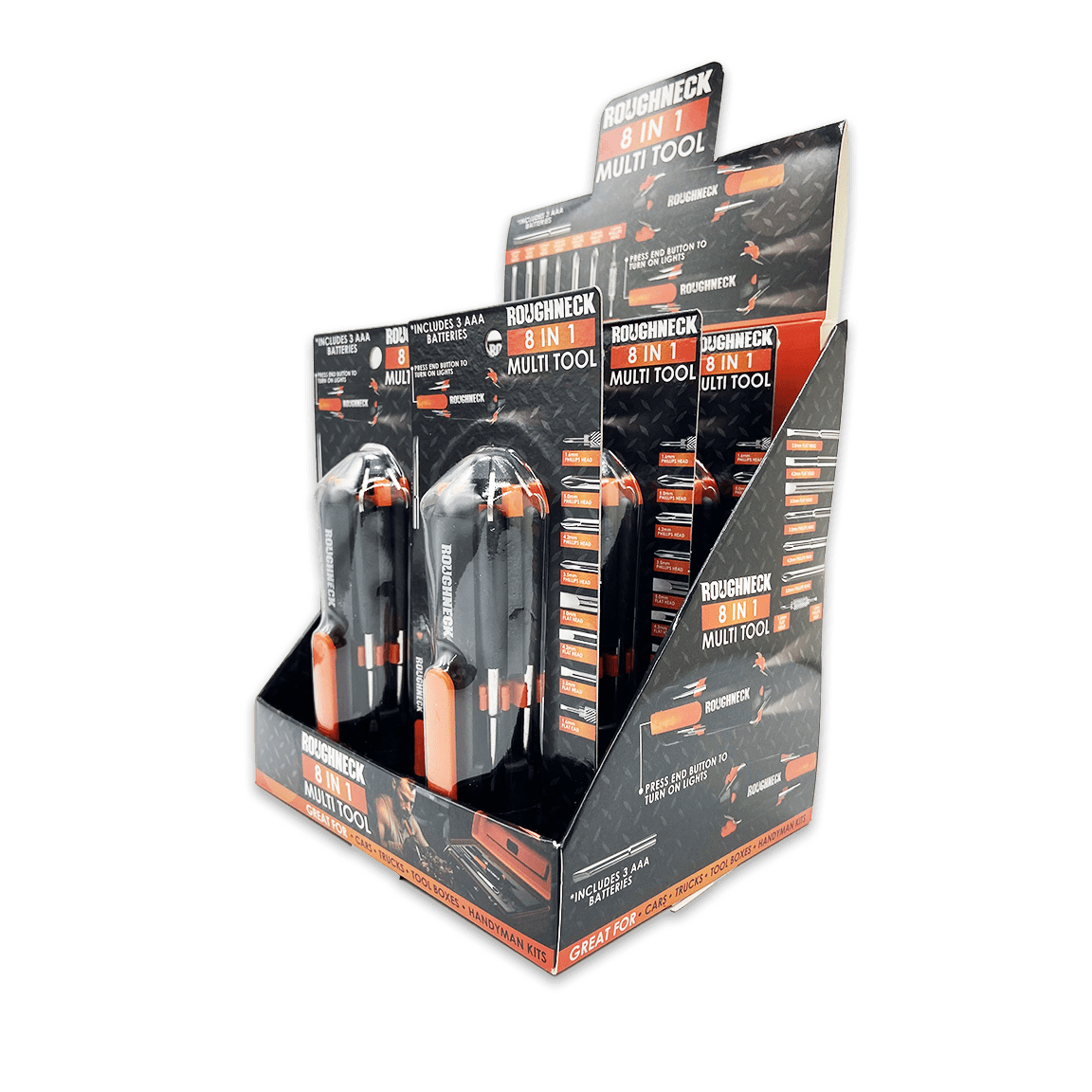 Novelty Brands Novelty Brands - Roughneck Multi-Tool 8-In-1 with Lights - 6 Piece Display