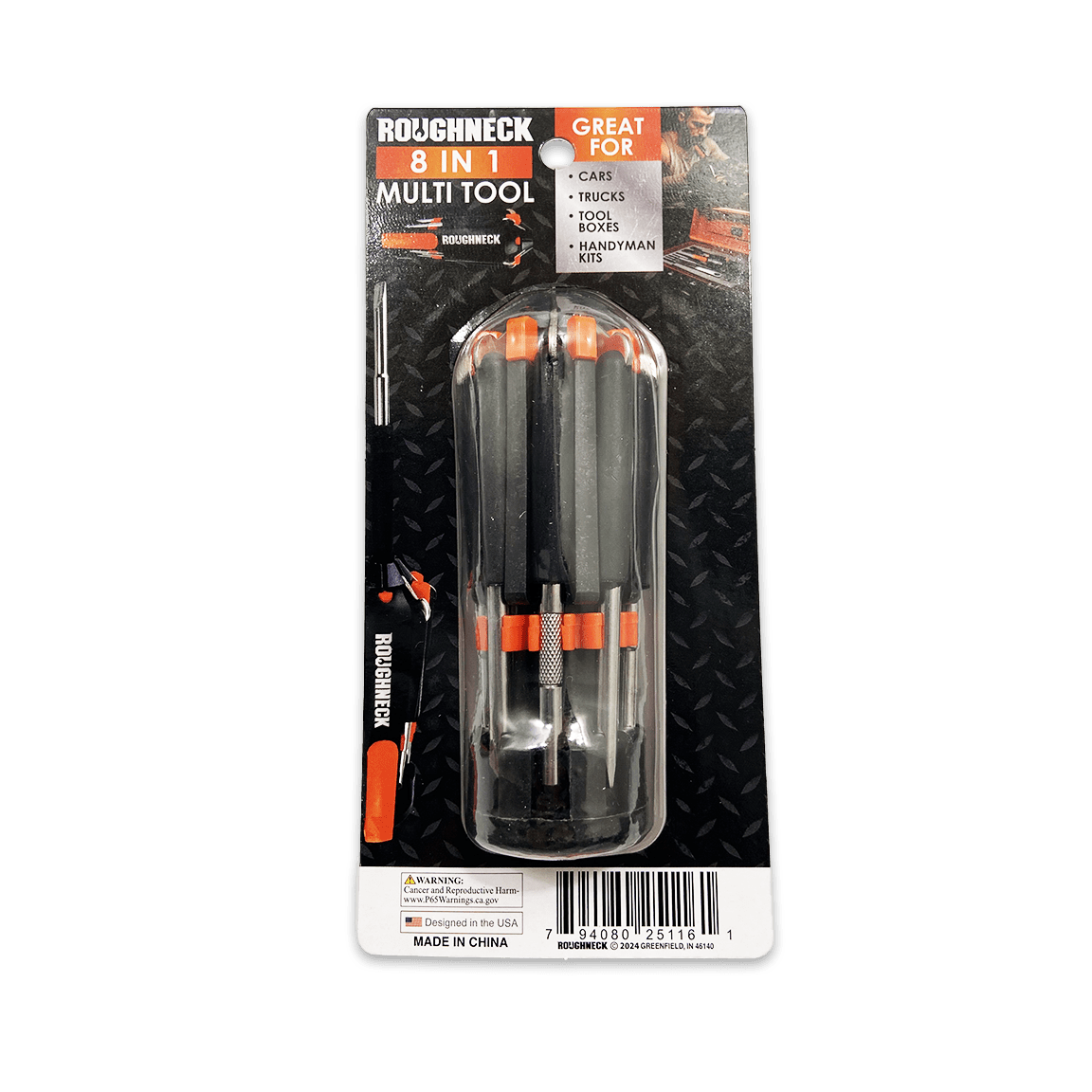 Novelty Brands Novelty Brands - Roughneck Multi-Tool 8-In-1 with Lights - 6 Piece Display