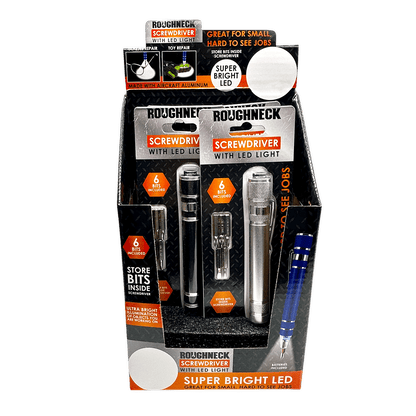 Novelty Brands Novelty Brands - Screwdriver with LED Light Roughneck Assortment- 4/Display: Wholesale Price