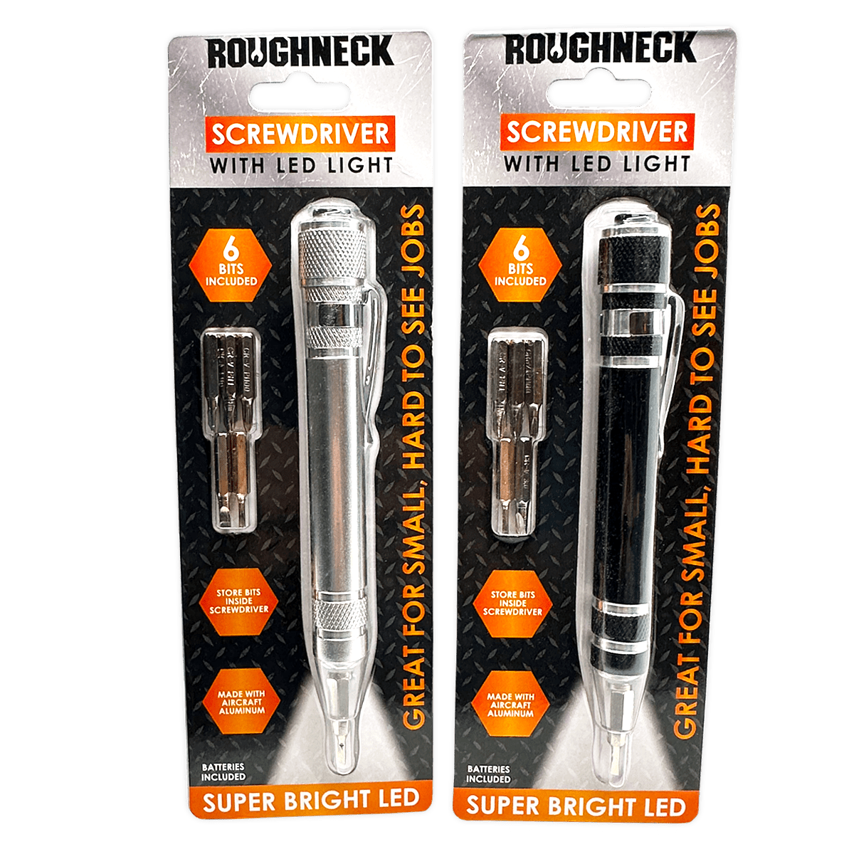 Novelty Brands Novelty Brands - Screwdriver with LED Light Roughneck Assortment- 4/Display: Wholesale Price