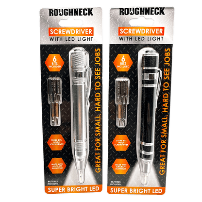 Novelty Brands Novelty Brands - Screwdriver with LED Light Roughneck Assortment- 4/Display: Wholesale Price
