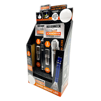 Novelty Brands Novelty Brands - Screwdriver with LED Light Roughneck Assortment- 4/Display: Wholesale Price