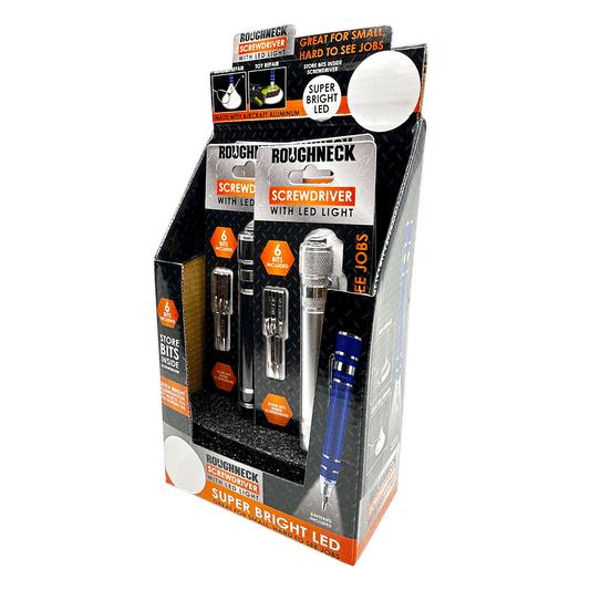 Novelty Brands Novelty Brands - Screwdriver with LED Light Roughneck Assortment- 4/Display: Wholesale Price