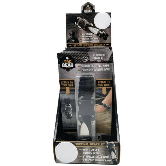 Novelty Brands Novelty Brands - Tac Gear Paracord Survival Bracelet with Knife- 6/Display: Wholesale Price