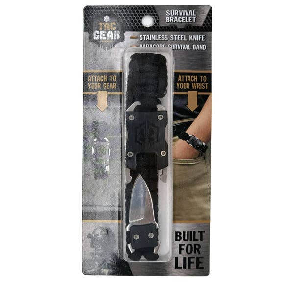 Novelty Brands Novelty Brands - Tac Gear Paracord Survival Bracelet with Knife- 6/Display: Wholesale Price