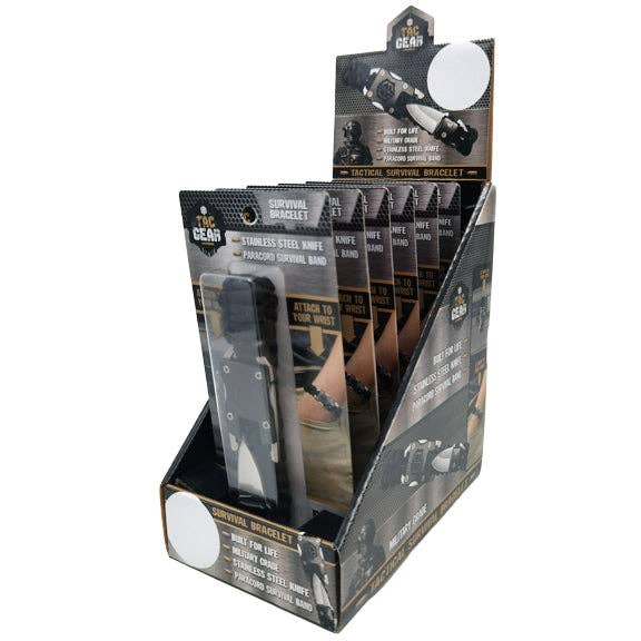 Novelty Brands Novelty Brands - Tac Gear Paracord Survival Bracelet with Knife- 6/Display: Wholesale Price